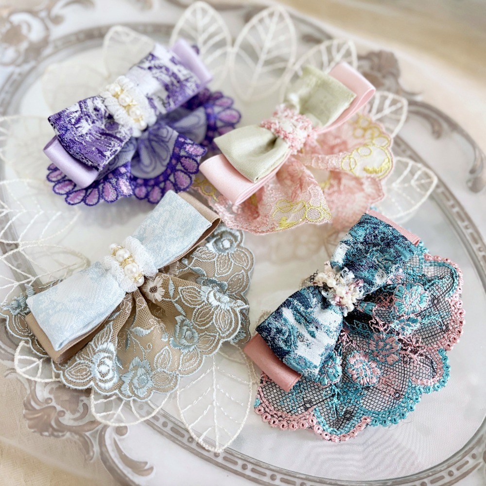 【福袋/驚喜包】裙襬蝴蝶結髮夾4入組 瀏海夾 髮叉 髮梳 邊夾 鴨嘴夾 彈簧夾 法國夾 自動夾 馬尾夾 髮飾超值套組-細節圖2