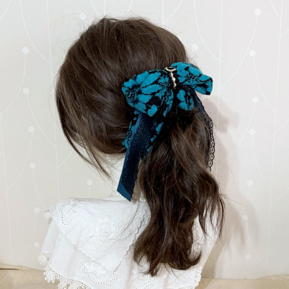 ＊哈娜髮飾＊法式布藝仙女夾/ 香蕉夾 大腸圈 髮圈 馬尾夾 髮夾 相交夾 三爪夾 包頭抓夾 鯊魚夾 髮叉 髮梳 邊夾-細節圖3