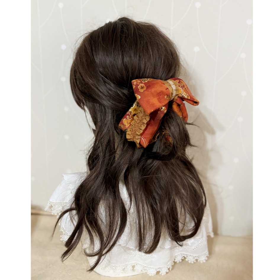 ＊哈娜髮飾＊法式布藝仙女夾/ 香蕉夾 大腸圈 髮圈 馬尾夾 髮夾 相交夾 三爪夾 包頭抓夾 鯊魚夾 髮叉 髮梳 邊夾-細節圖3