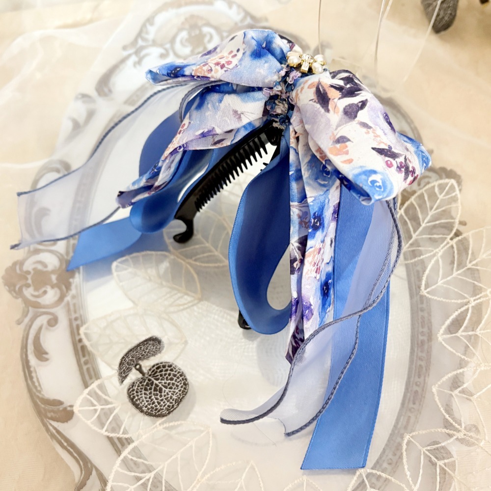 ＊哈娜髮飾＊布藝仙女夾 蝴蝶結 香蕉夾 大腸圈 髮圈 馬尾夾 髮夾 相交夾 三爪夾 包頭抓夾 鯊魚夾 髮叉 髮梳 邊夾-細節圖4