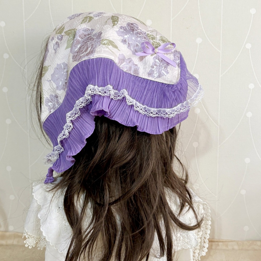 ＊哈娜髮飾＊三角頭巾髮箍 頭箍 ~寬版頭帶 棉質 日系寬邊頭巾 髮飾 頭飾 帽巾 蕾絲髮箍 鋼顱頂-細節圖3