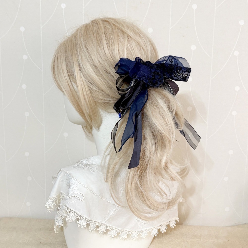 ＊哈娜髮飾＊法式蕾絲香蕉夾 鯊魚夾 仙女夾 髮圈 馬尾夾 蝴蝶結髮夾 相交夾 壓夾 三爪夾 包頭抓夾 髮叉 髮梳 邊夾-細節圖2