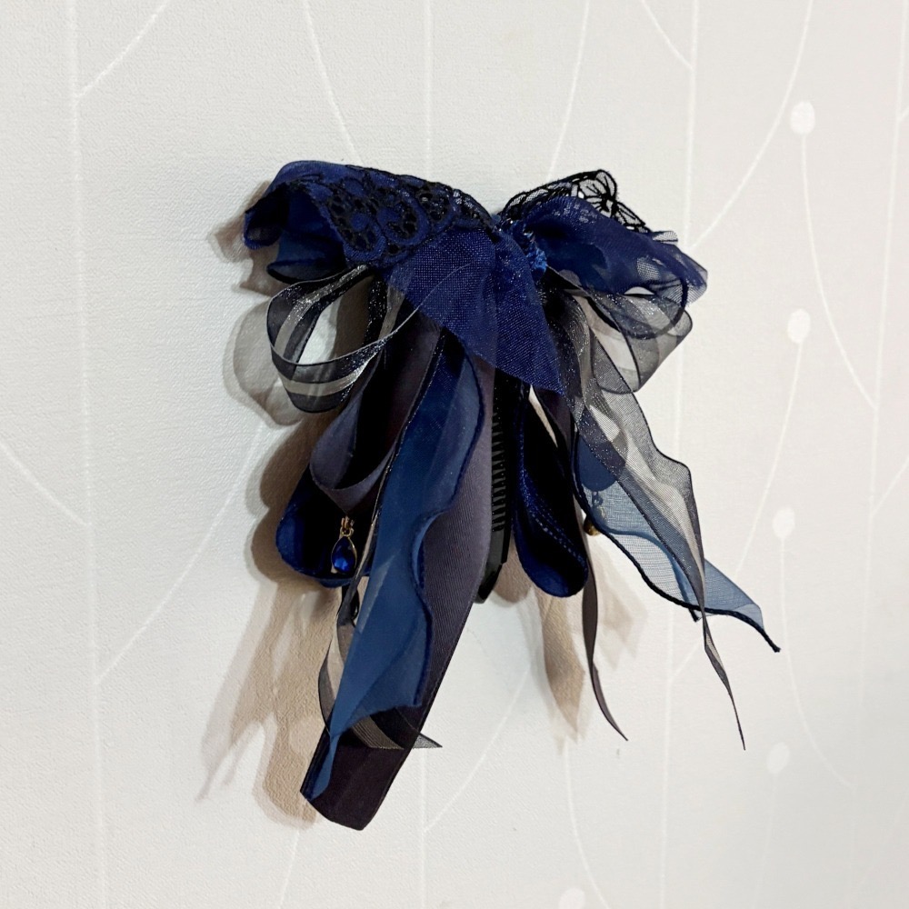 ＊哈娜髮飾＊法式蕾絲香蕉夾 鯊魚夾 仙女夾 髮圈 馬尾夾 蝴蝶結髮夾 相交夾 壓夾 三爪夾 包頭抓夾 髮叉 髮梳 邊夾-細節圖3