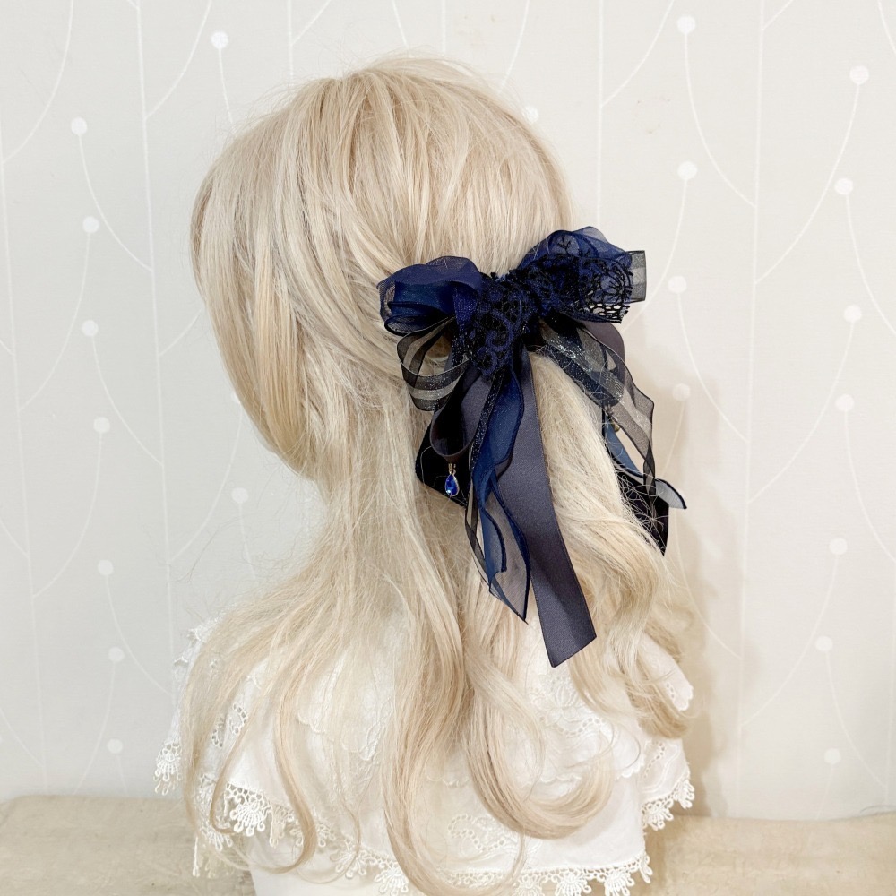 ＊哈娜髮飾＊法式蕾絲香蕉夾 鯊魚夾 仙女夾 髮圈 馬尾夾 蝴蝶結髮夾 相交夾 壓夾 三爪夾 包頭抓夾 髮叉 髮梳 邊夾-細節圖4