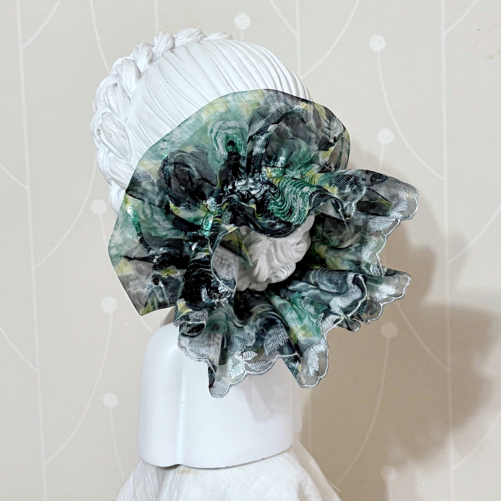 ＊哈娜髮飾＊法式刺繡蕾絲大腸圈/ 髮圈 大腸髮圈 髮束 髮繩 髮飾 頭飾 禮物-細節圖2