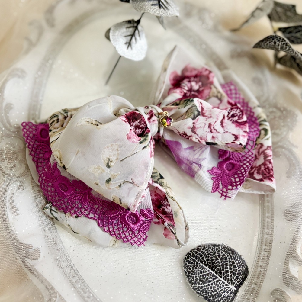 ＊哈娜髮飾＊布藝仙女夾 大蝴蝶結 香蕉夾 鯊魚夾 髮圈 馬尾夾 蝴蝶結髮夾 相交夾 三爪夾 包頭抓夾 髮叉 髮梳 邊夾-細節圖2