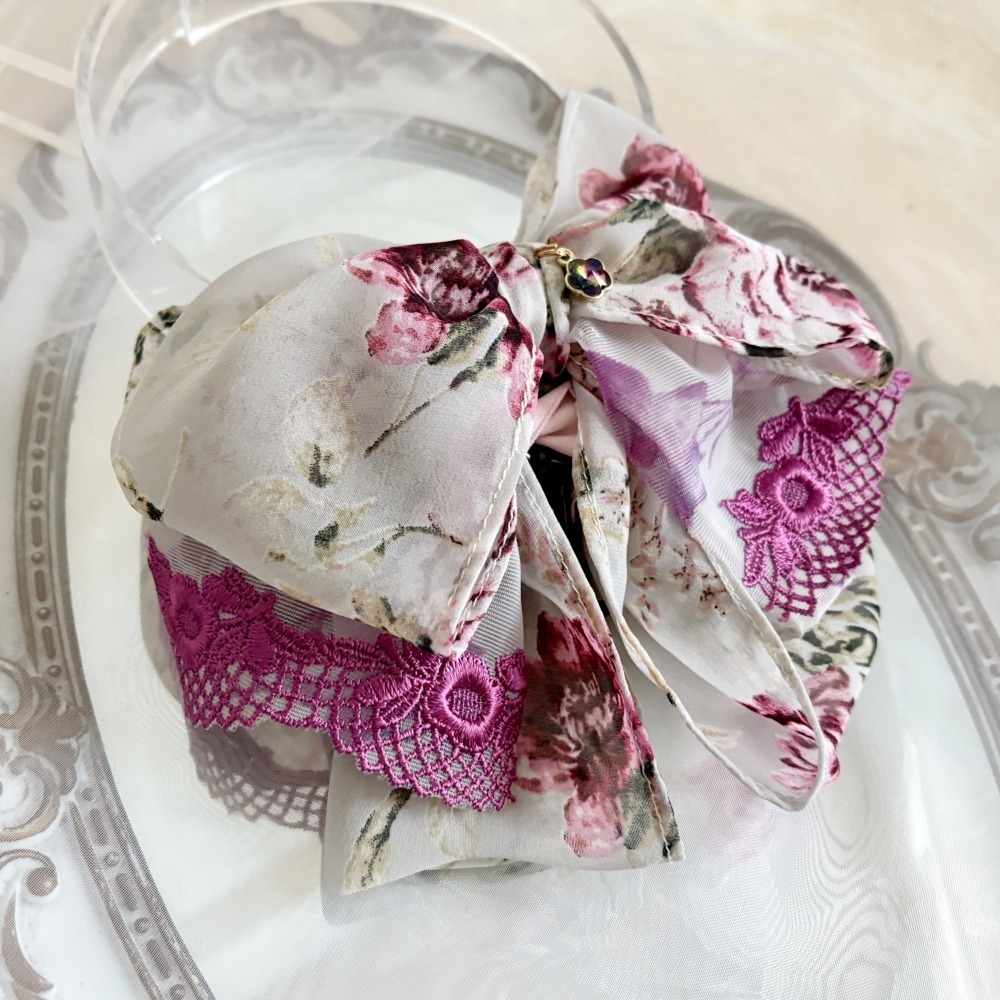 ＊哈娜髮飾＊布藝仙女夾 大蝴蝶結 香蕉夾 鯊魚夾 髮圈 馬尾夾 蝴蝶結髮夾 相交夾 三爪夾 包頭抓夾 髮叉 髮梳 邊夾-細節圖4