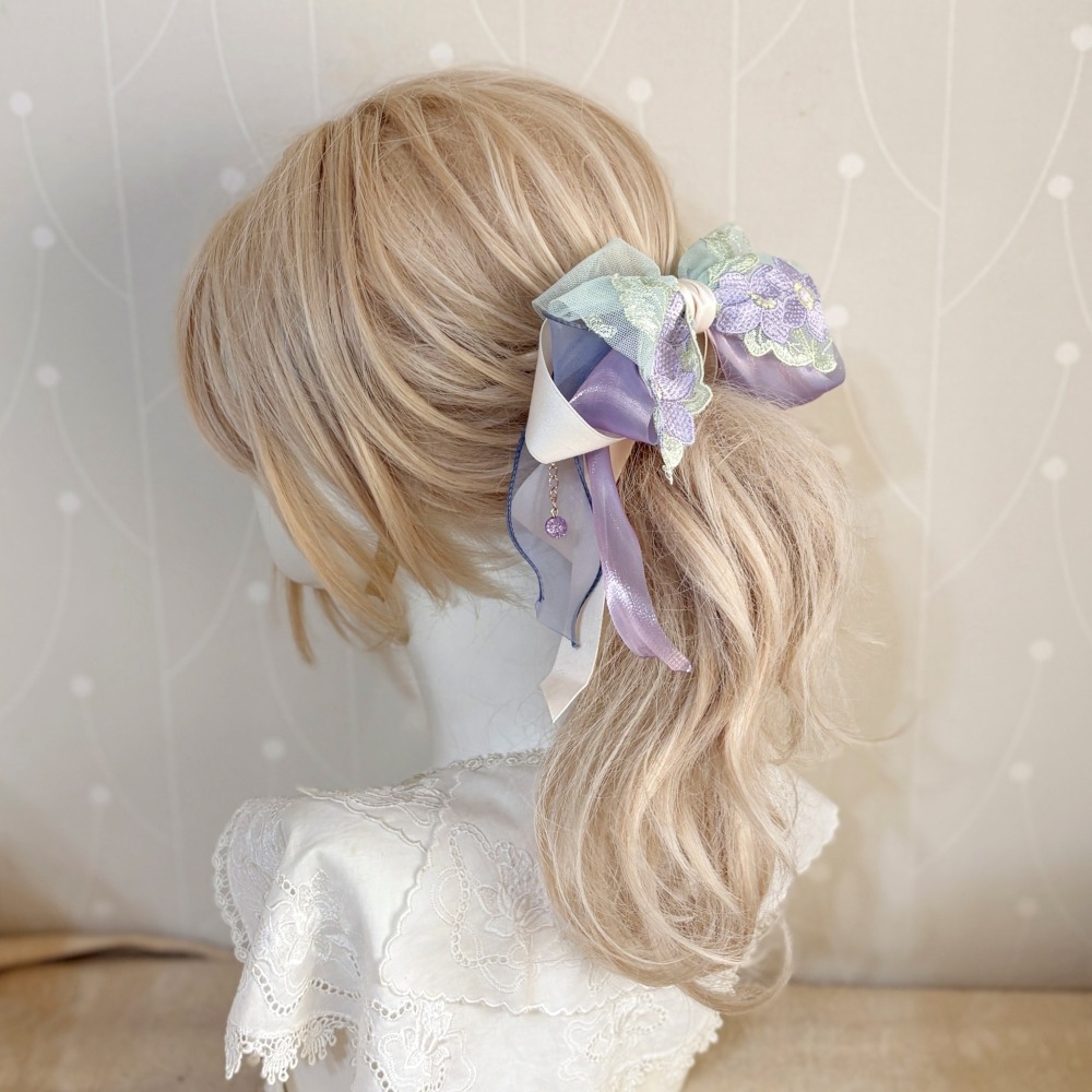 ＊哈娜髮飾＊法式蕾絲香蕉夾 鯊魚夾 仙女夾 髮圈 馬尾夾 蝴蝶結髮夾 相交夾 壓夾 三爪夾 包頭抓夾 髮叉 髮梳 邊夾-細節圖3