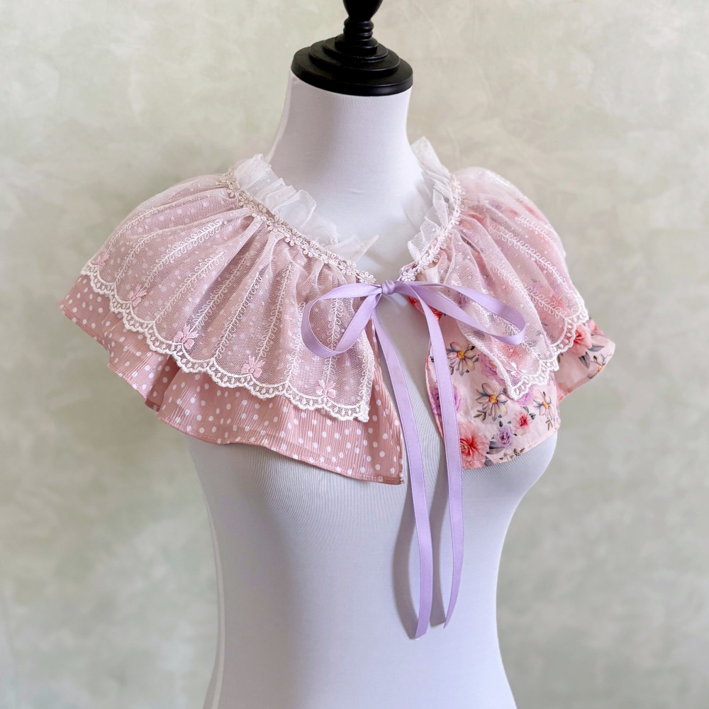 ＊哈娜髮飾＊荷葉領子/ 假領 領片 假領子 綁帶 腰巾 屁簾 腰帶 穿搭配件 服裝 衣服 披肩 圍巾-細節圖2