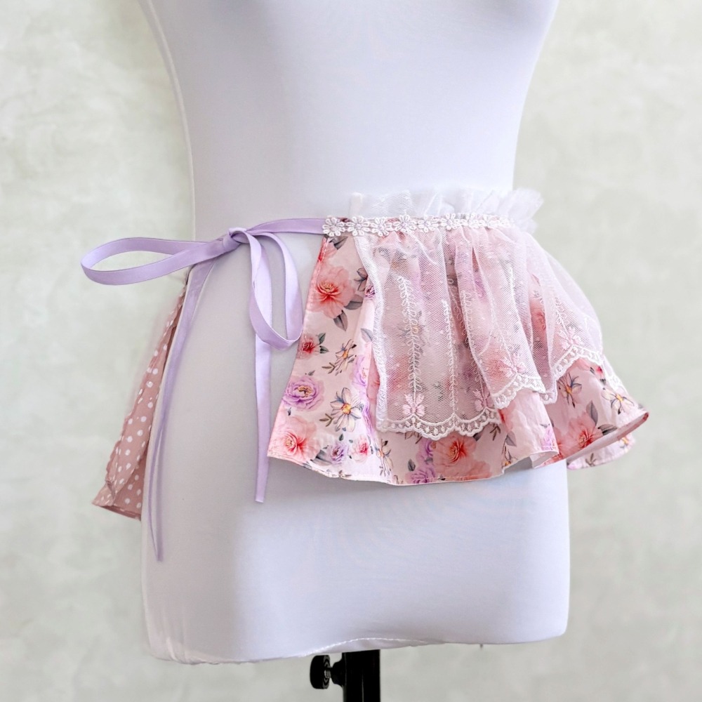 ＊哈娜髮飾＊荷葉領子/ 假領 領片 假領子 綁帶 腰巾 屁簾 腰帶 穿搭配件 服裝 衣服 披肩 圍巾-細節圖3