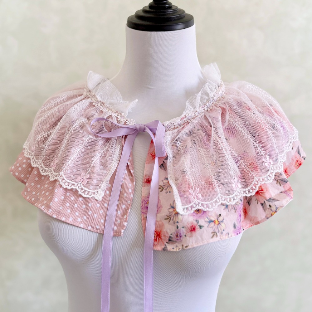 ＊哈娜髮飾＊荷葉領子/ 假領 領片 假領子 綁帶 腰巾 屁簾 腰帶 穿搭配件 服裝 衣服 披肩 圍巾-細節圖4