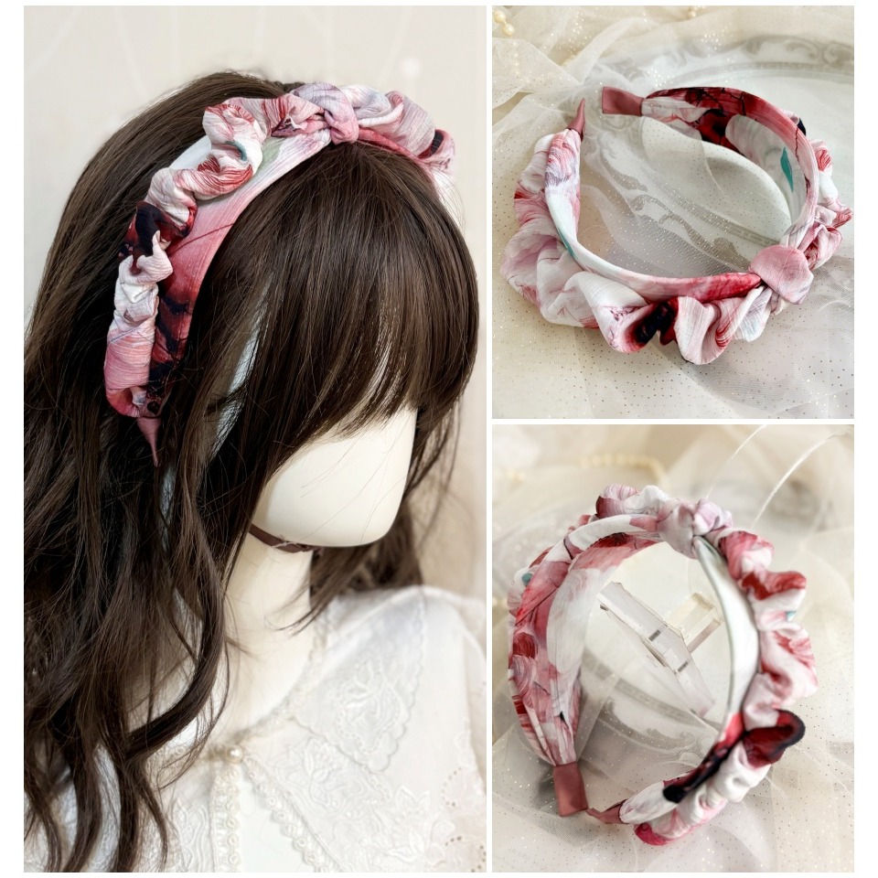 ＊哈娜髮飾＊荷葉皺褶髮箍 寬髮箍 髮帶式寬版打結髮箍 髮圈 髮束 髮圈 髮窟 頭箍 頭巾 高顱頂髮窟 頭飾 手工髮飾-規格圖4