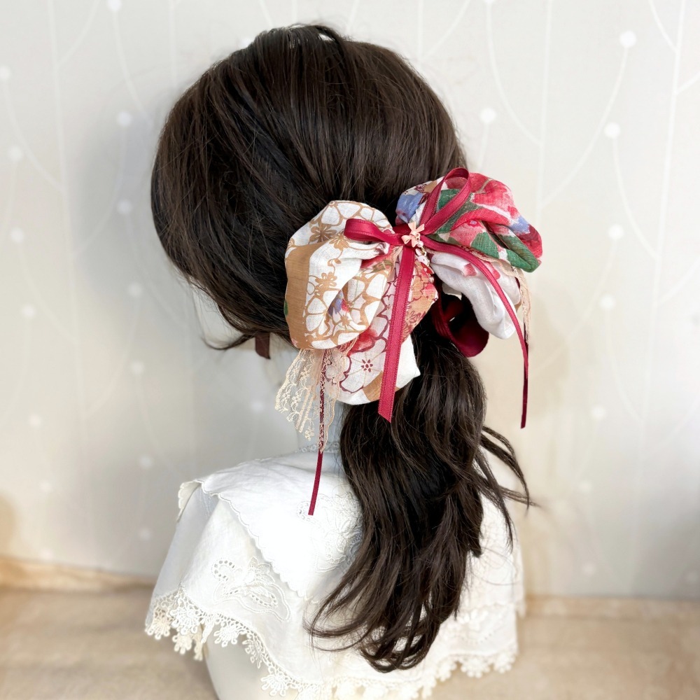 ＊哈娜髮飾＊手工布藝仙女夾 大蝴蝶結 髮夾 鯊魚夾 香蕉夾 髮圈 馬尾夾 髮梳 壓夾 相交夾 抓夾 邊夾 髮叉 三爪夾-細節圖6