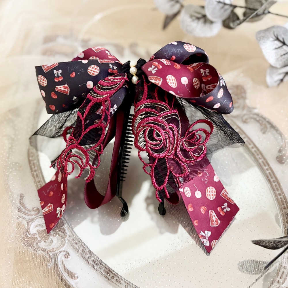 ＊哈娜髮飾＊法式蕾絲仙女夾~香蕉夾 鯊魚夾 大腸圈髮圈 馬尾夾 蝴蝶結髮夾 相交夾 三爪夾 包頭抓夾 髮叉 髮梳 邊夾-細節圖2