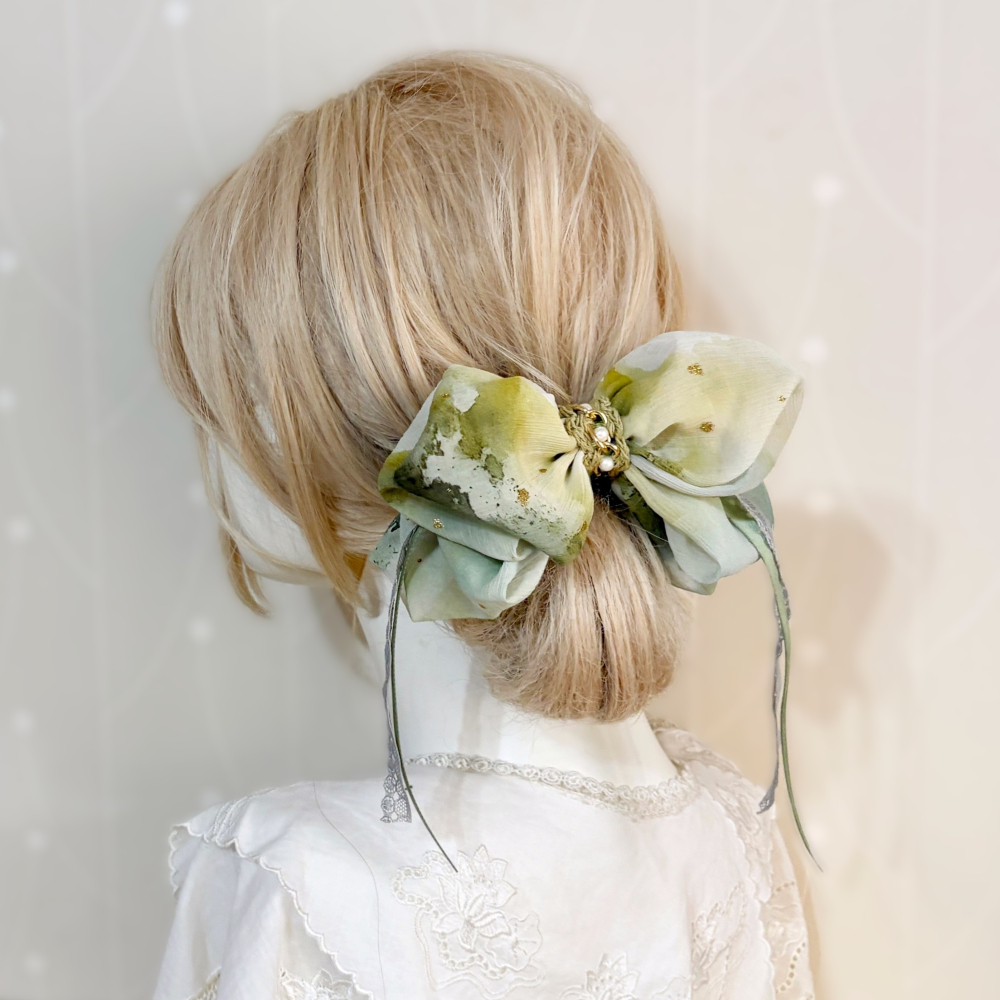 ＊哈娜髮飾＊布藝仙女夾 燙金水墨大蝴蝶結鯊魚夾 香蕉夾 髮圈 馬尾夾 仙女夾 髮梳 壓夾 相交夾 抓夾 邊夾 髮叉髮夾-細節圖2