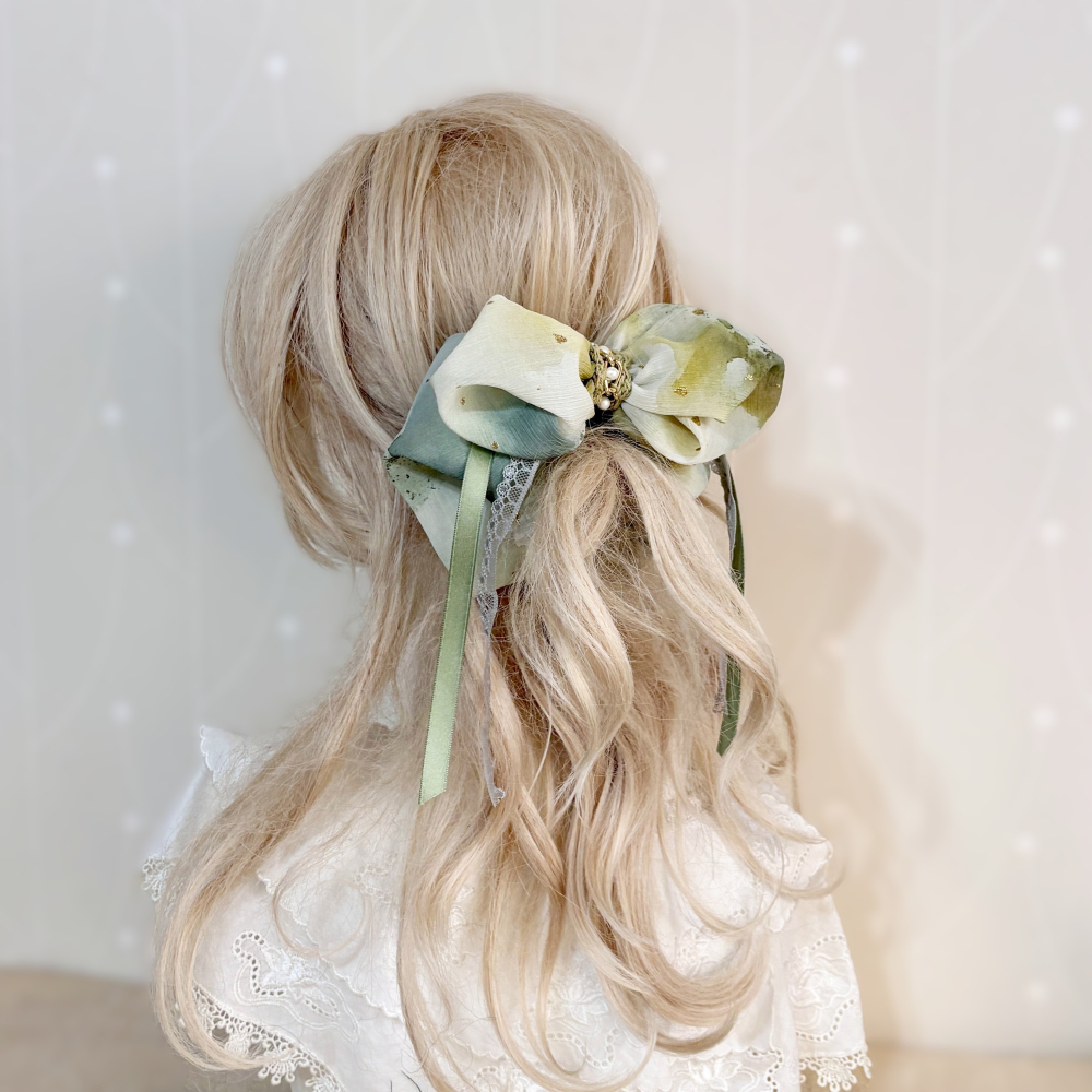 ＊哈娜髮飾＊布藝仙女夾 燙金水墨大蝴蝶結鯊魚夾 香蕉夾 髮圈 馬尾夾 仙女夾 髮梳 壓夾 相交夾 抓夾 邊夾 髮叉髮夾-細節圖5