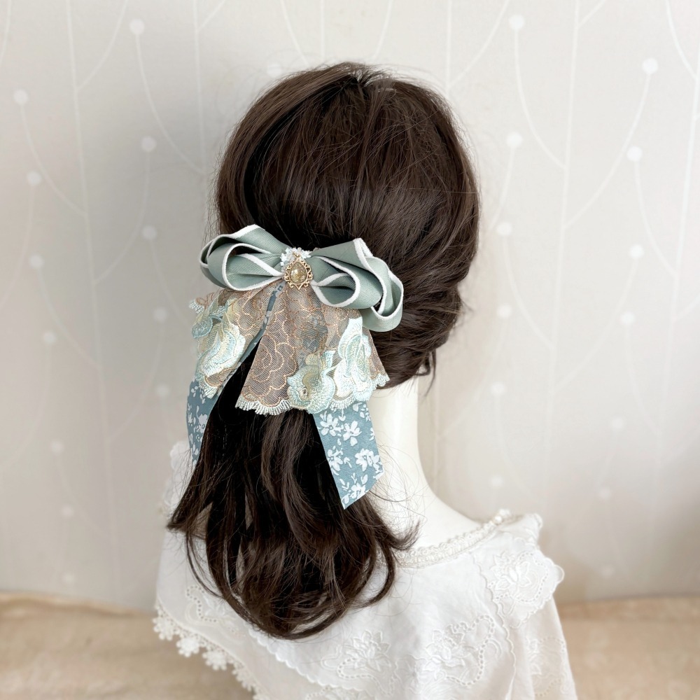 ＊哈娜髮飾＊法式蕾絲仙女夾~香蕉夾 鯊魚夾 大腸圈髮圈 馬尾夾 蝴蝶結髮夾 相交夾 三爪夾 包頭抓夾 髮叉 髮梳 邊夾-細節圖3