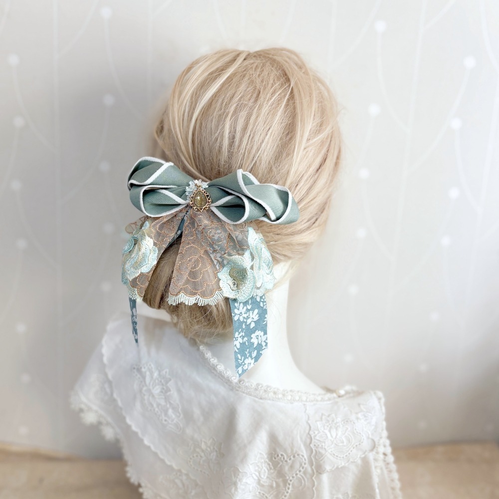 ＊哈娜髮飾＊法式蕾絲仙女夾~香蕉夾 鯊魚夾 大腸圈髮圈 馬尾夾 蝴蝶結髮夾 相交夾 三爪夾 包頭抓夾 髮叉 髮梳 邊夾-細節圖5