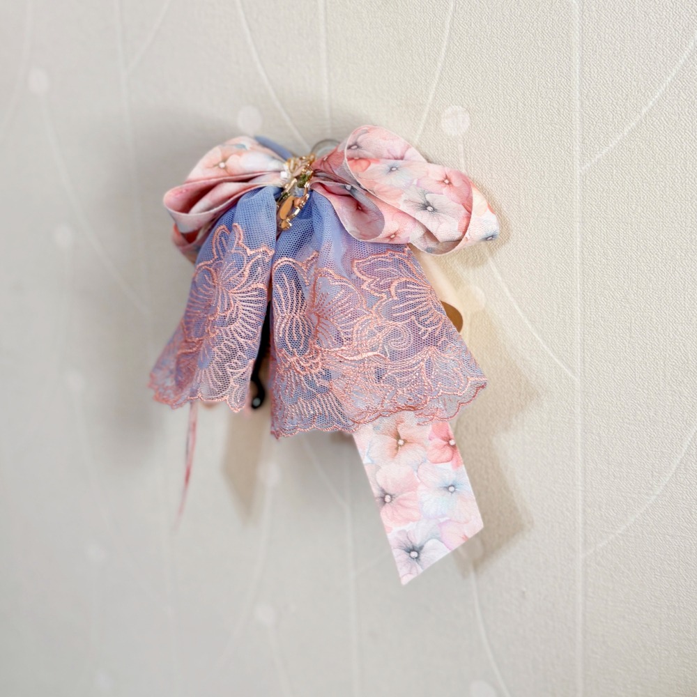 ＊哈娜髮飾＊法式蕾絲香蕉夾 鯊魚夾 大腸圈 髮圈 馬尾夾 髮夾 蝴蝶結相交夾 壓夾 三爪夾 包頭抓夾 髮叉 髮梳 邊夾-細節圖3