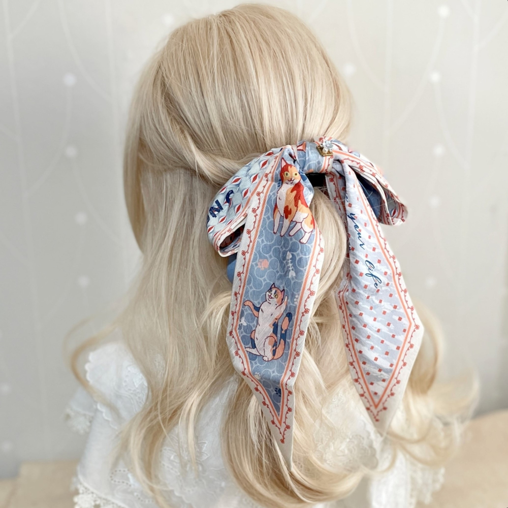 ＊哈娜髮飾＊法式絲巾式仙女夾/ 香蕉夾 大腸圈 髮圈 馬尾夾 髮夾 相交夾 三爪夾 包頭抓夾 鯊魚夾 髮叉 髮梳 邊夾-細節圖2