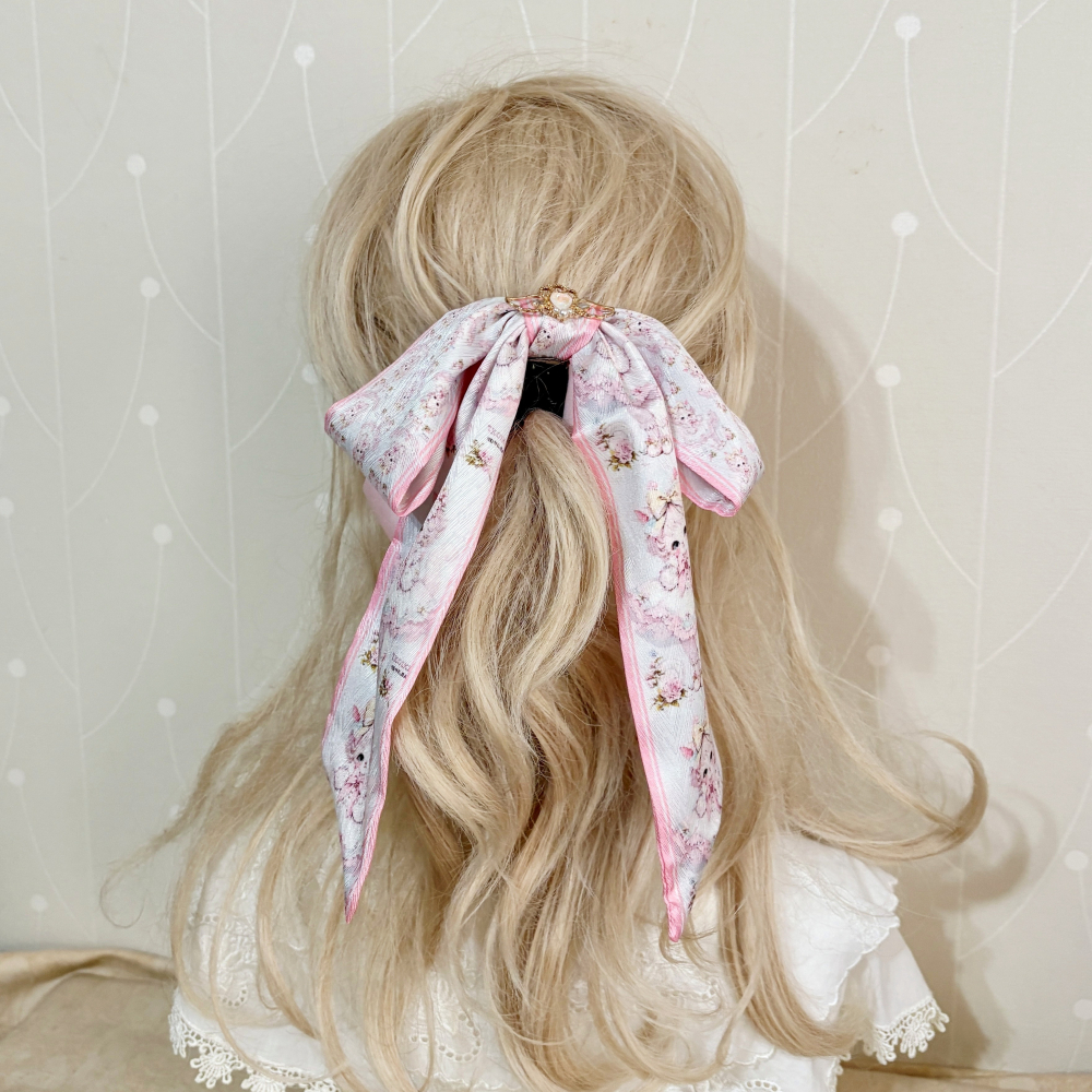 ＊哈娜髮飾＊法式絲巾式仙女夾/ 香蕉夾 大腸圈 髮圈 馬尾夾 髮夾 相交夾 三爪夾 包頭抓夾 鯊魚夾 髮叉 髮梳 邊夾-細節圖3