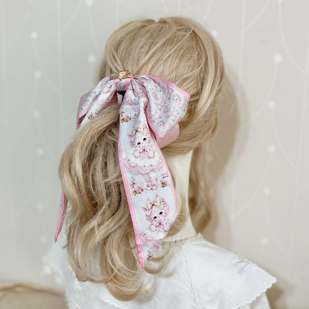 ＊哈娜髮飾＊法式絲巾式仙女夾/ 香蕉夾 大腸圈 髮圈 馬尾夾 髮夾 相交夾 三爪夾 包頭抓夾 鯊魚夾 髮叉 髮梳 邊夾-細節圖5