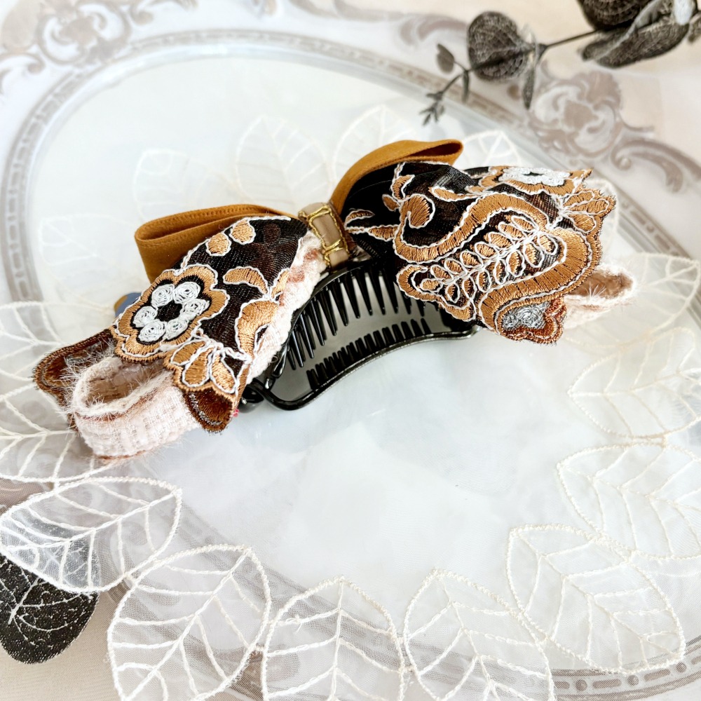 ＊哈娜髮飾＊可愛裙襬蝴蝶結髮夾/ 瀏海夾 馬尾夾 自動夾 邊夾 壓夾 鴨嘴夾 H夾 髮叉 髮梳 彈簧夾 法國夾 鯊魚夾-細節圖3