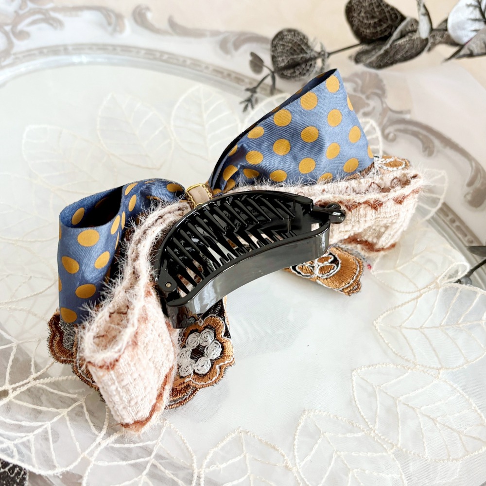 ＊哈娜髮飾＊可愛裙襬蝴蝶結髮夾/ 瀏海夾 馬尾夾 自動夾 邊夾 壓夾 鴨嘴夾 H夾 髮叉 髮梳 彈簧夾 法國夾 鯊魚夾-細節圖4