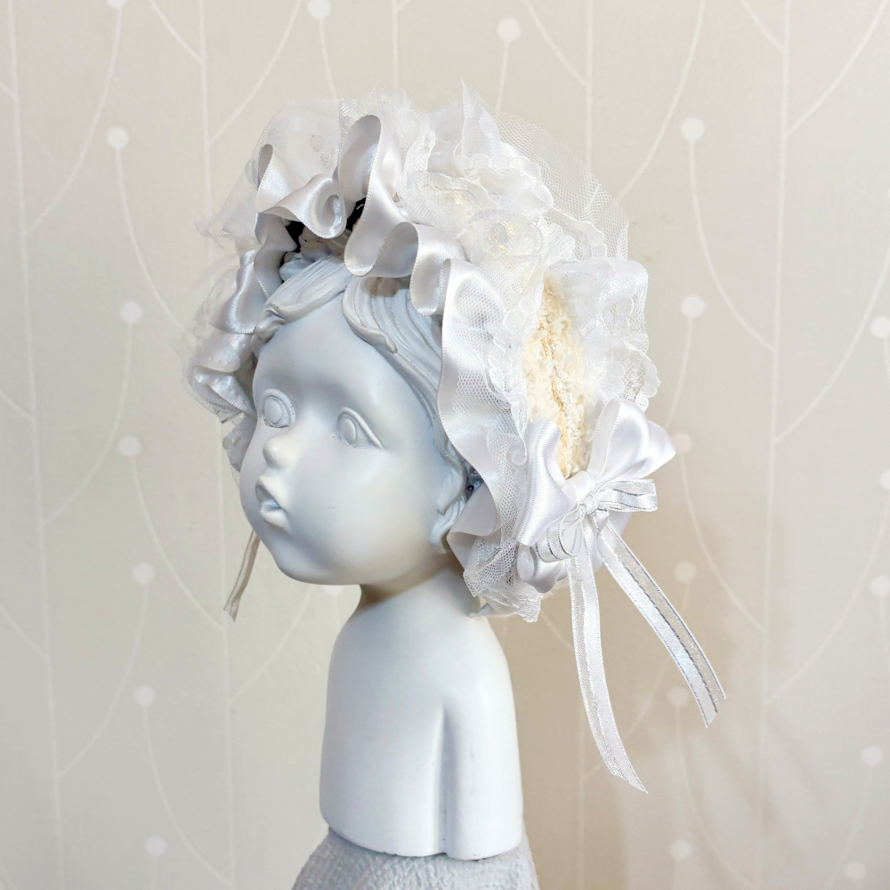＊哈娜髮飾＊荷葉皺褶髮箍 白色 蘿莉塔 髮帶式寬版髮箍 髮圈 髮窟 頭箍 頭巾 高顱頂髮窟 頭飾 手工髮飾-細節圖7