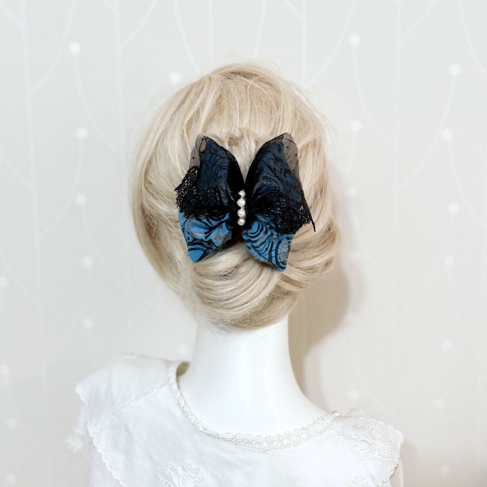 ＊哈娜髮飾＊英式刺繡蕾絲三角抓夾 / 鯊魚夾 馬尾 髮夾 包頭 公主頭 盤髮 頭飾 手工髮飾 獨家-細節圖2