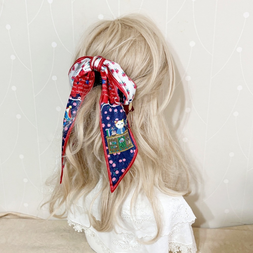 ＊哈娜髮飾＊獨家設計插畫絲巾式仙女夾/ 原創 香蕉夾 髮圈 馬尾夾 髮夾 相交夾 三爪夾 包頭抓夾 鯊魚夾 髮梳 邊夾-細節圖3