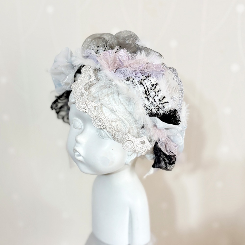 ＊哈娜髮飾＊手工拼接髮箍/ 寬版 寬邊 髮帶式刺繡蕾絲頭箍 髮窟 頭帶 頭飾 法枯 髮估-細節圖2