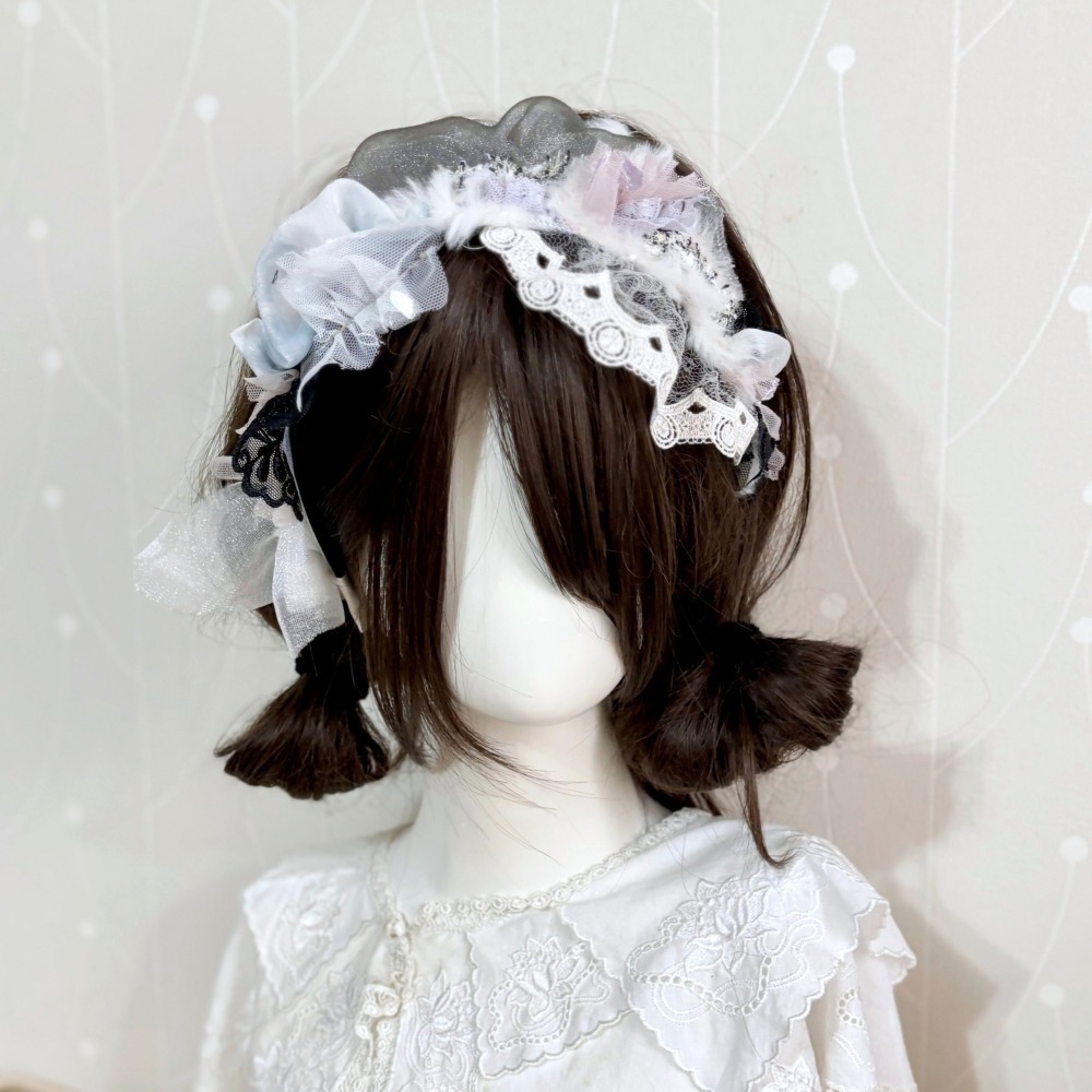 ＊哈娜髮飾＊手工拼接髮箍/ 寬版 寬邊 髮帶式刺繡蕾絲頭箍 髮窟 頭帶 頭飾 法枯 髮估-細節圖3