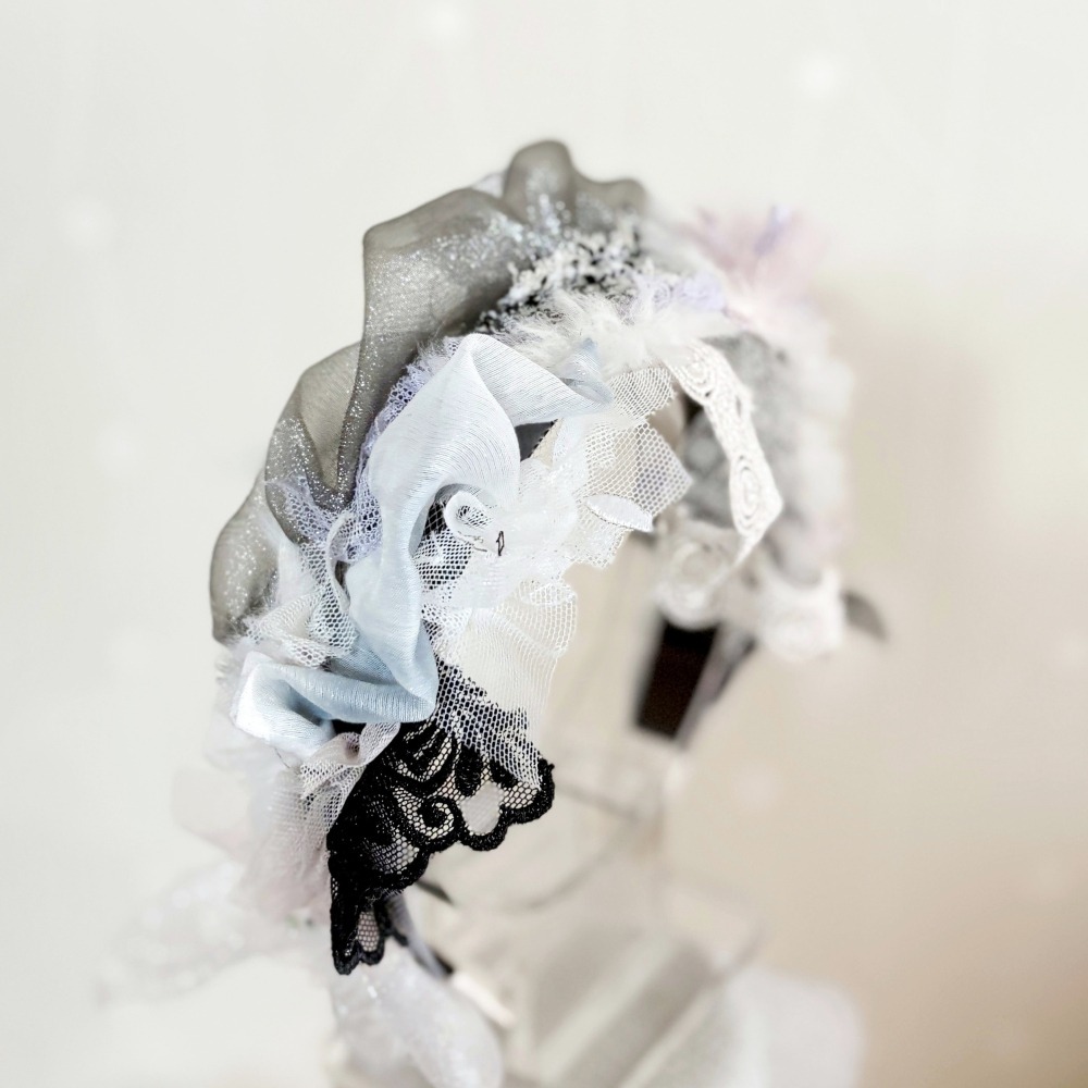 ＊哈娜髮飾＊手工拼接髮箍/ 寬版 寬邊 髮帶式刺繡蕾絲頭箍 髮窟 頭帶 頭飾 法枯 髮估-細節圖4