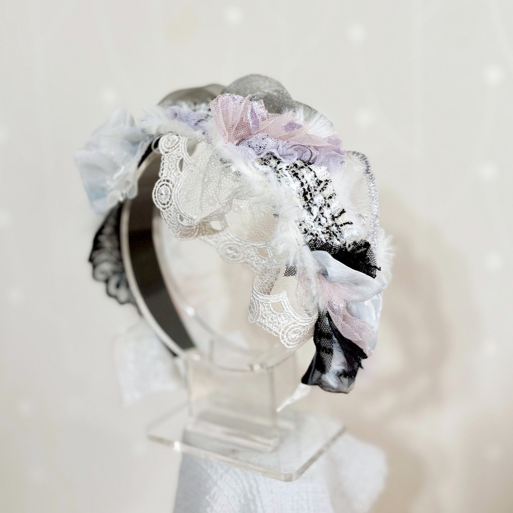 ＊哈娜髮飾＊手工拼接髮箍/ 寬版 寬邊 髮帶式刺繡蕾絲頭箍 髮窟 頭帶 頭飾 法枯 髮估-細節圖6