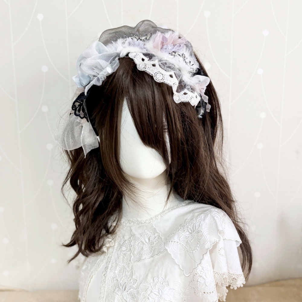 ＊哈娜髮飾＊手工拼接髮箍/ 寬版 寬邊 髮帶式刺繡蕾絲頭箍 髮窟 頭帶 頭飾 法枯 髮估-細節圖7