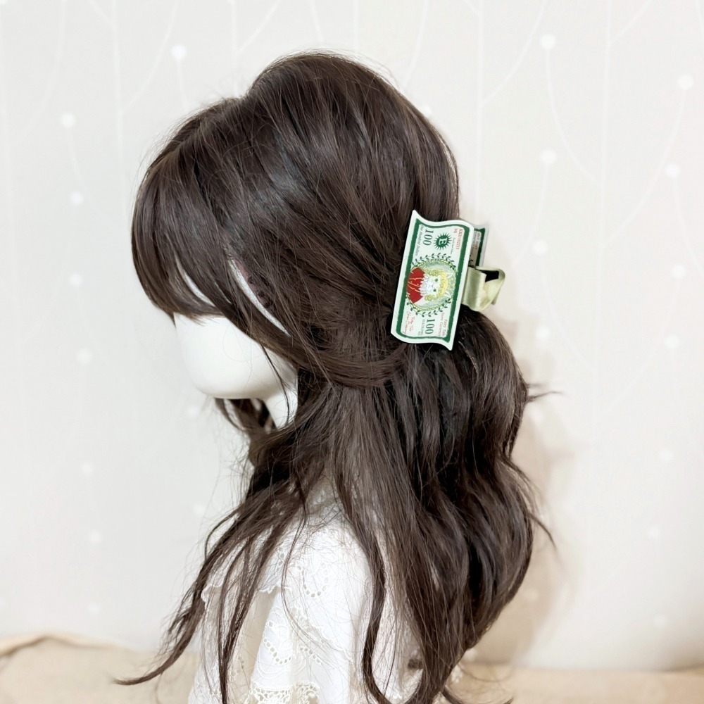 ＊哈娜髮飾＊獨家插畫髮夾 / 貓咪紙鈔 滴膠壓克力 抓夾 鯊魚夾 相交夾 香蕉夾 瀏海夾 壓夾 H夾 鴨夾 頭飾-細節圖4