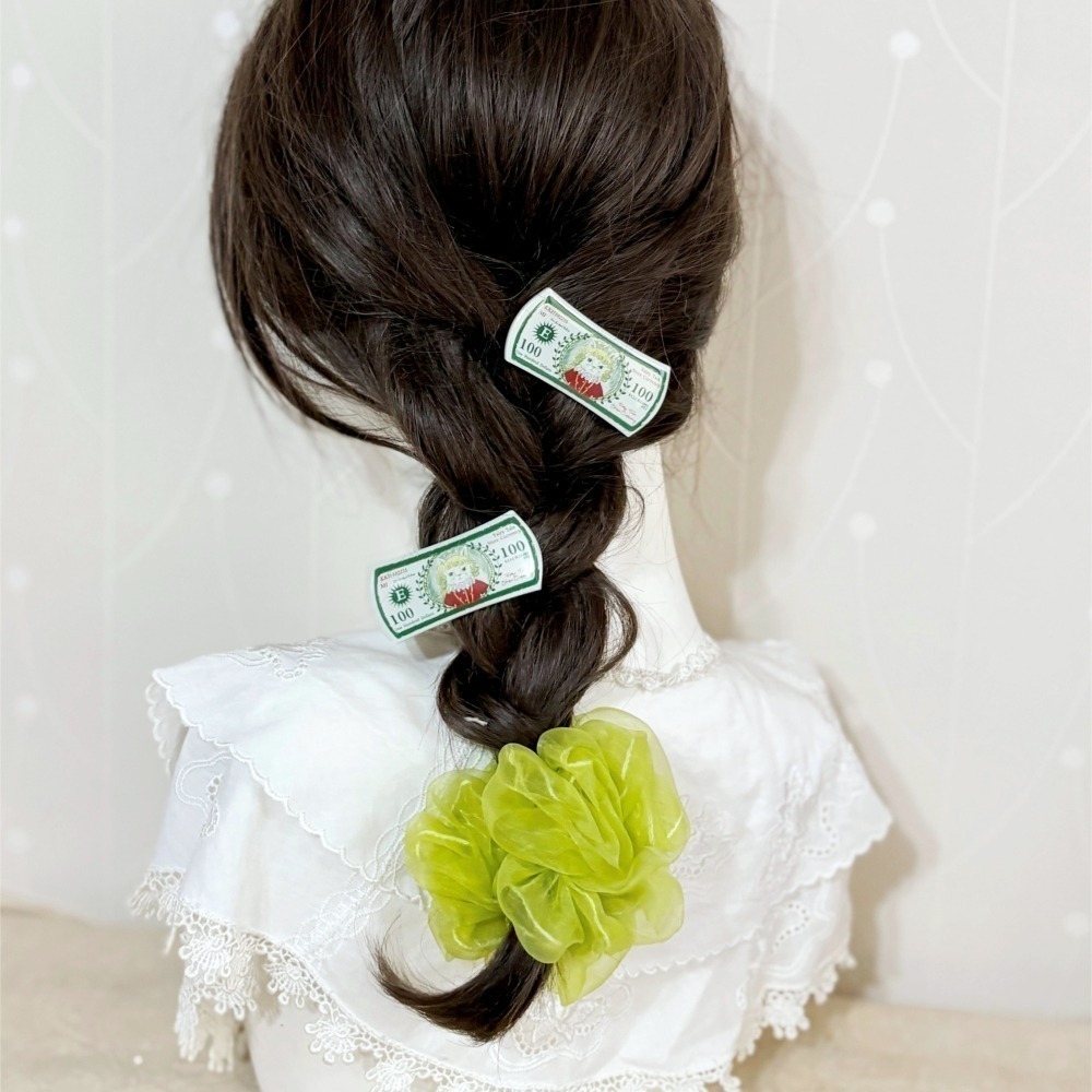 ＊哈娜髮飾＊獨家插畫髮夾 / 貓咪紙鈔 滴膠壓克力 抓夾 鯊魚夾 相交夾 香蕉夾 瀏海夾 壓夾 H夾 鴨夾 頭飾-細節圖6