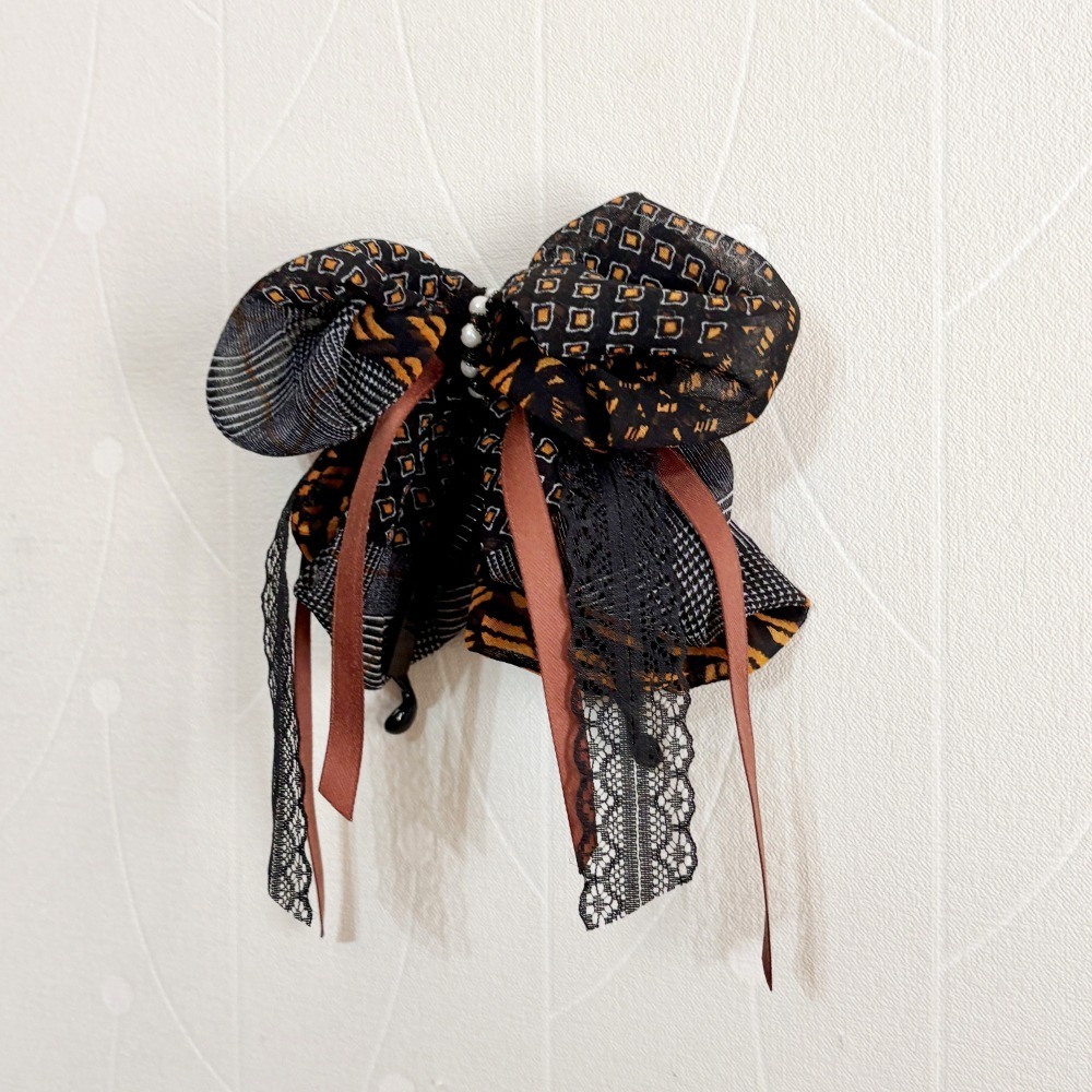 ＊哈娜髮飾＊手工布藝仙女夾 大蝴蝶結 髮夾 鯊魚夾 香蕉夾 髮圈 馬尾夾 髮梳 壓夾 相交夾 抓夾 邊夾 髮叉 三爪夾-細節圖4