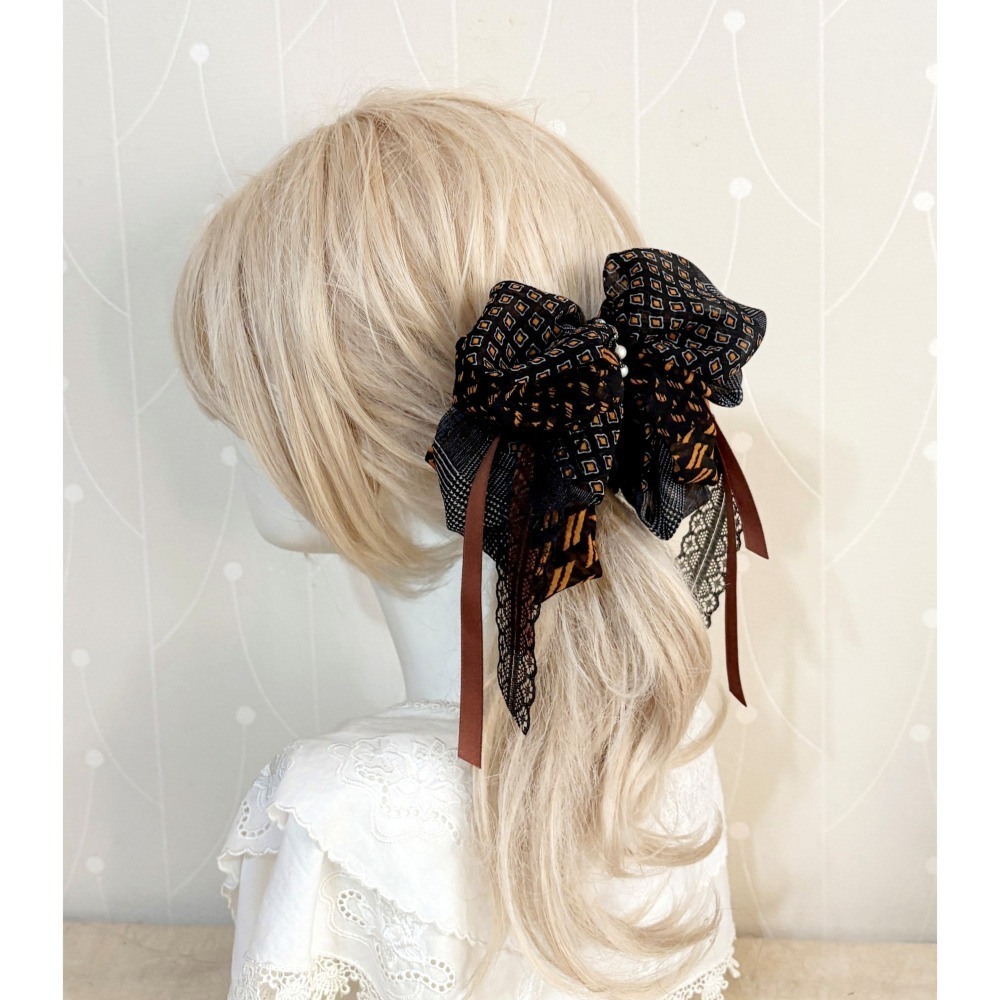 ＊哈娜髮飾＊手工布藝仙女夾 大蝴蝶結 髮夾 鯊魚夾 香蕉夾 髮圈 馬尾夾 髮梳 壓夾 相交夾 抓夾 邊夾 髮叉 三爪夾-細節圖5