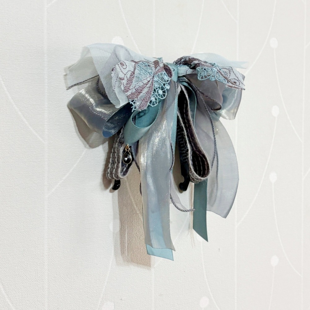 ＊哈娜髮飾＊法式蕾絲香蕉夾 鯊魚夾 仙女夾 髮圈 馬尾夾 蝴蝶結髮夾 相交夾 壓夾 三爪夾 包頭抓夾 髮叉 髮梳 邊夾-細節圖3