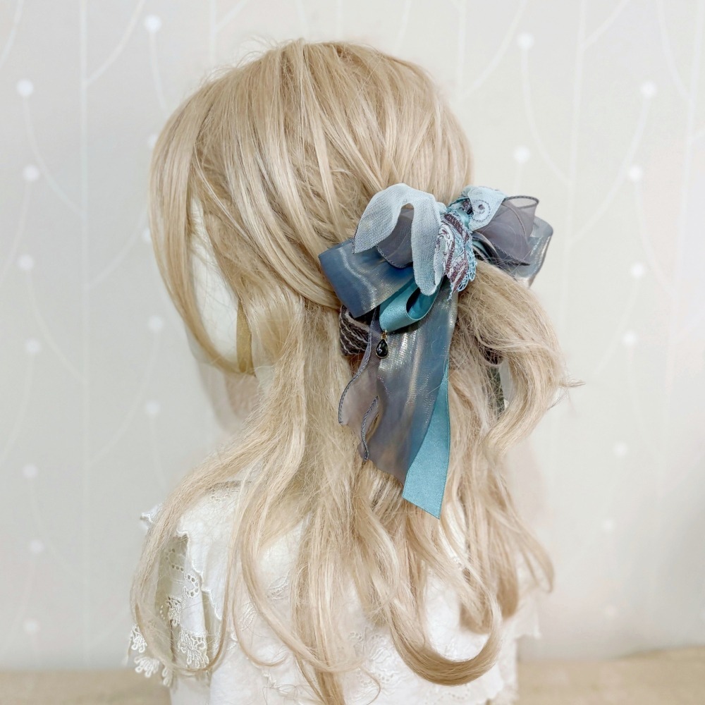 ＊哈娜髮飾＊法式蕾絲香蕉夾 鯊魚夾 仙女夾 髮圈 馬尾夾 蝴蝶結髮夾 相交夾 壓夾 三爪夾 包頭抓夾 髮叉 髮梳 邊夾-細節圖4