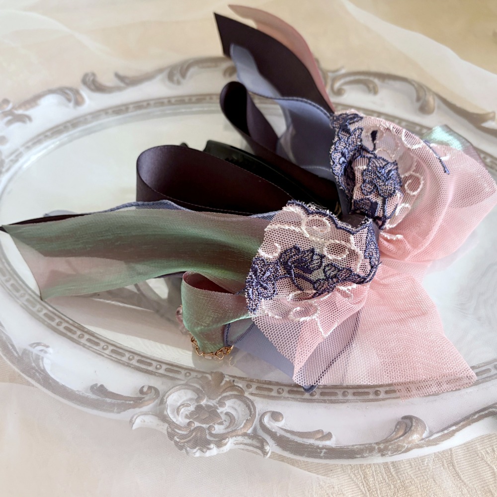 ＊哈娜髮飾＊法式蕾絲香蕉夾 鯊魚夾 仙女夾 髮圈 馬尾夾 蝴蝶結髮夾 相交夾 壓夾 三爪夾 包頭抓夾 髮叉 髮梳 邊夾-細節圖2