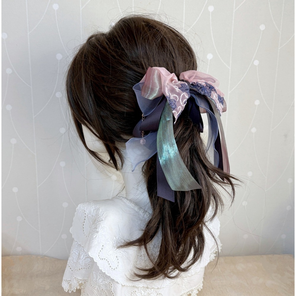 ＊哈娜髮飾＊法式蕾絲香蕉夾 鯊魚夾 仙女夾 髮圈 馬尾夾 蝴蝶結髮夾 相交夾 壓夾 三爪夾 包頭抓夾 髮叉 髮梳 邊夾-細節圖5