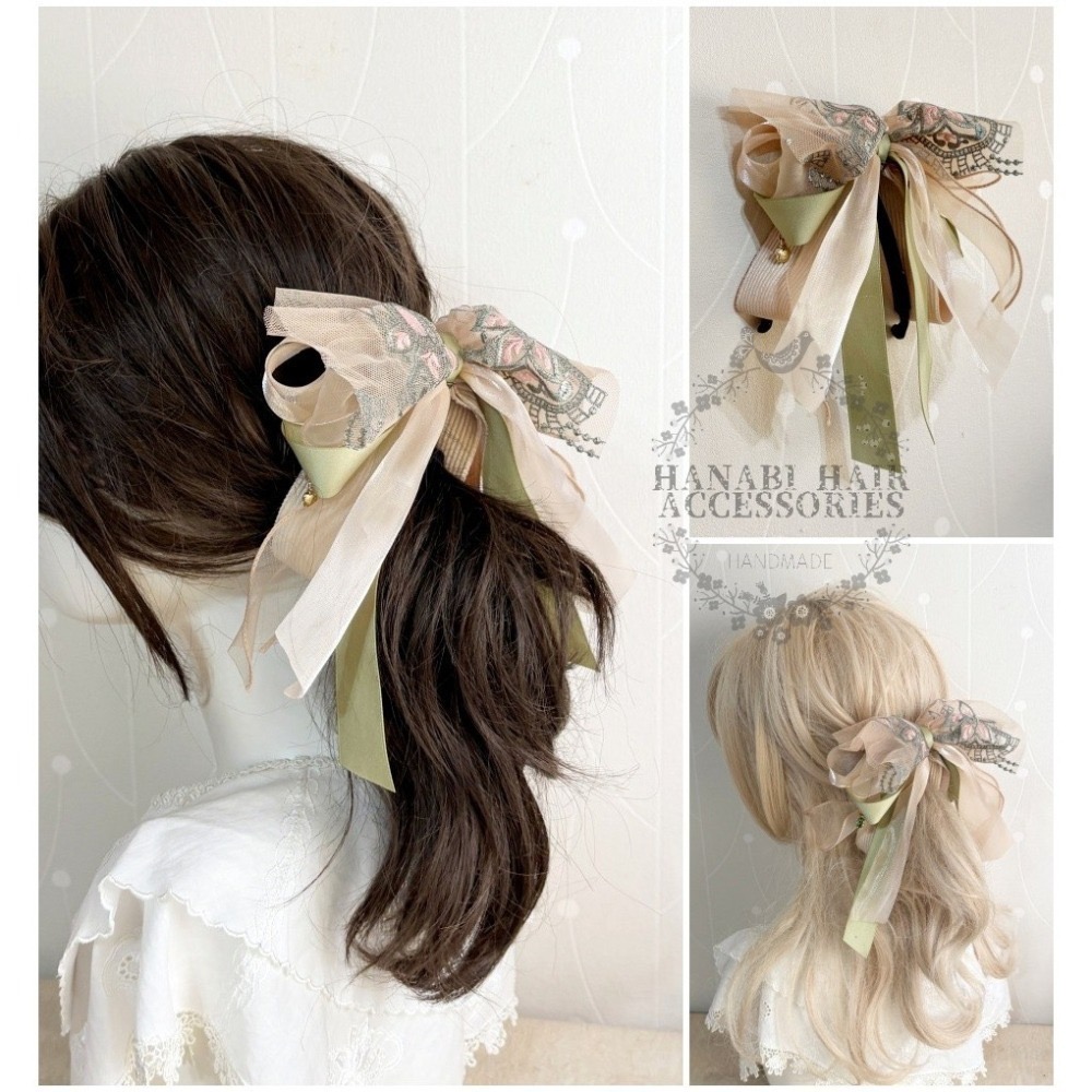 ＊哈娜髮飾＊法式蕾絲香蕉夾 鯊魚夾 仙女夾 髮圈 馬尾夾 蝴蝶結髮夾 相交夾 壓夾 三爪夾 包頭抓夾 髮叉 髮梳 邊夾-細節圖2