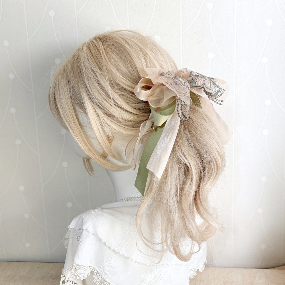 ＊哈娜髮飾＊法式蕾絲香蕉夾 鯊魚夾 仙女夾 髮圈 馬尾夾 蝴蝶結髮夾 相交夾 壓夾 三爪夾 包頭抓夾 髮叉 髮梳 邊夾-細節圖3