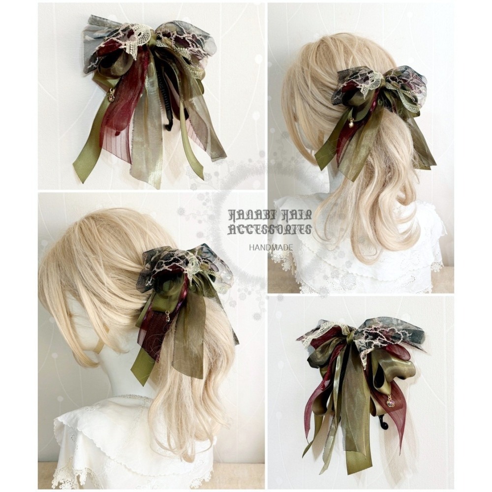 ＊哈娜髮飾＊法式蕾絲香蕉夾 鯊魚夾 仙女夾 髮圈 馬尾夾 蝴蝶結髮夾 相交夾 壓夾 三爪夾 包頭抓夾 髮叉 髮梳 邊夾-細節圖5