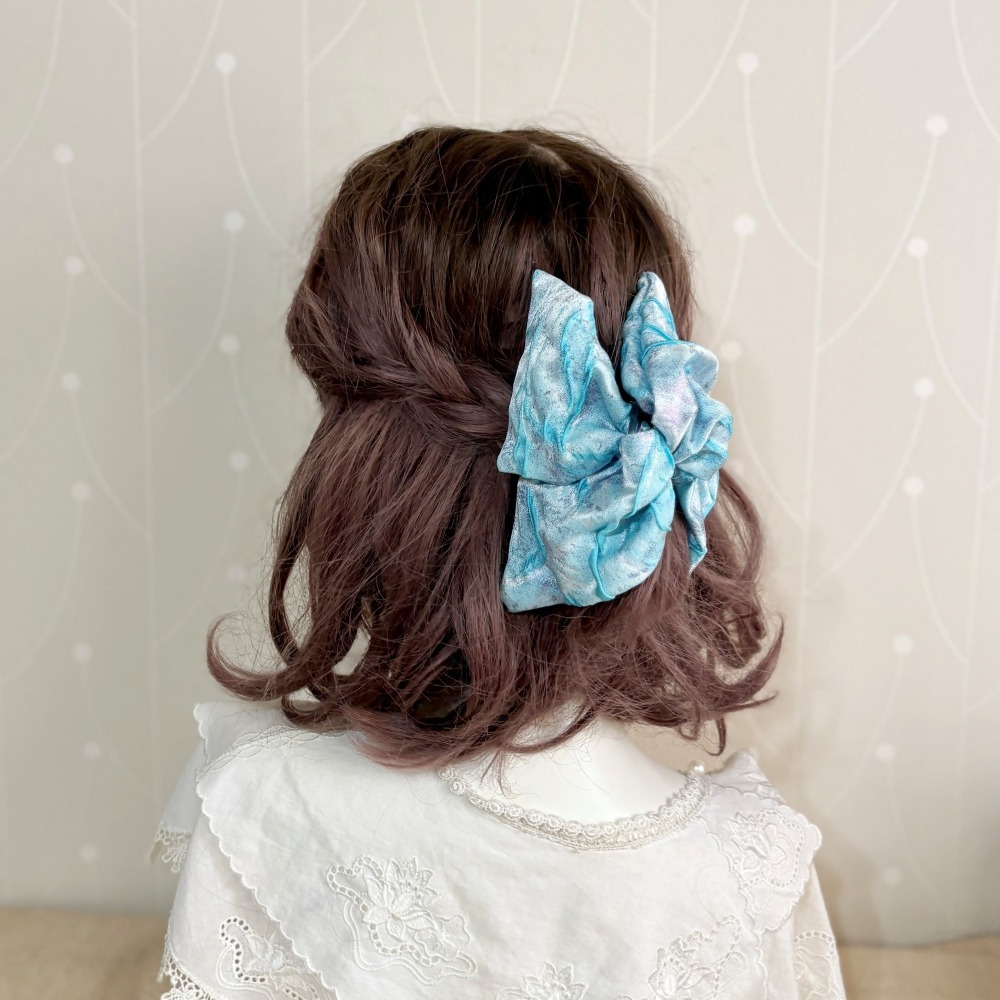 ＊哈娜髮飾＊三角抓夾 / 立體緹花工緞 藝水餃大鯊魚夾 髮量多 馬尾 髮夾 包頭 公主頭 盤髮 頭飾 手工髮飾 獨家-細節圖4