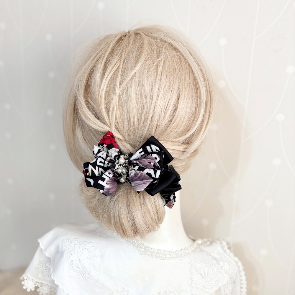 ＊哈娜髮飾＊手工立體蝴蝶結/ 百褶 個性黑 香蕉夾 相交夾 鯊魚夾 抓夾 邊夾 髮圈 髮梳 髮夾 壓夾 馬尾夾 彈簧夾-細節圖2