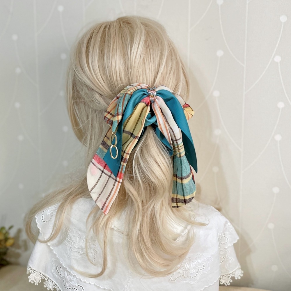 ＊哈娜髮飾＊法式絲巾式仙女夾/ 香蕉夾 大腸圈 髮圈 馬尾夾 髮夾 相交夾 三爪夾 包頭抓夾 鯊魚夾 髮叉 髮梳 邊夾-細節圖2